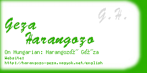geza harangozo business card